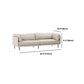 Modern Beige Faux Leather Sofa 38.58" D Tuxedo Arm Cushions Seating