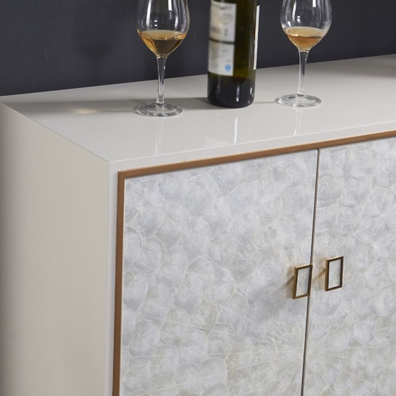 Glam soggiorno a buffet da pranzo ingegnerizzato in legno e armadi in metallo tavolo