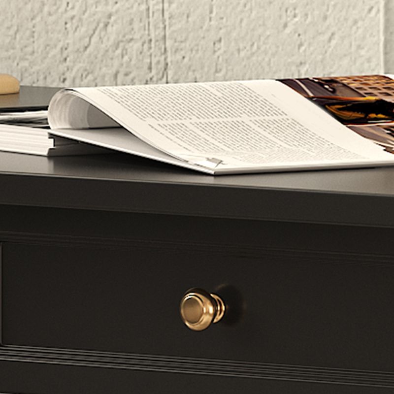 Bureau d'écriture en bois massif Glam Style Rectangular avec 2 tiroirs