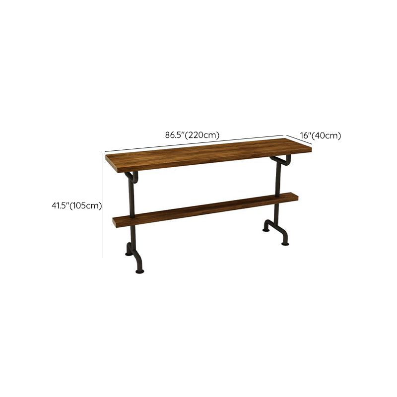 Industrial Wood Bar Table Trestle Base Dining Table for Kitchen Living Room Clearhalo 'Bar Furniture' 'Bar Tables' 'bar_tables' 'furn' 'furn_bar_tables' 'Furniture' 'Kitchen & Dining Furniture' 1200x1200_0e84497d-7fff-4af0-b82d-753cf0bbc507