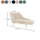 Glam Cushioned Chaise Lounge Velvet Chaise with Flared Arms for Bedroom and Living Room