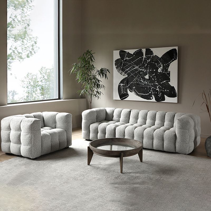 Contemporary Wooden Standard  Sofa Tuxedo Arm Tight Back Sofa