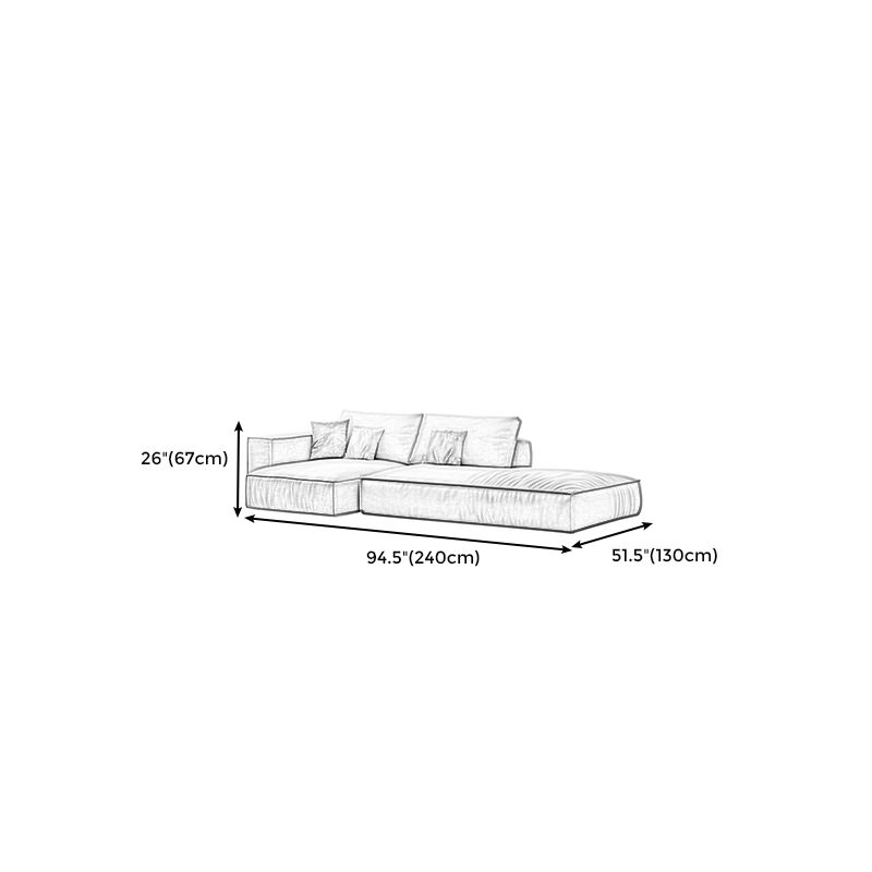 Simple Light-grey Sofa/Sectional with Faux Leather and Pillowed Back Cushions Clearhalo 'furn' 'furn_sectionals' 'Furniture' 'furniture_sectionals' 'kitchen' 'kitchen_sectionals' 'Living Room Furniture' 'Sectionals' 1200x1200_0e8a2dc8-f5f4-4c2a-9963-bcef7ac8aaf7