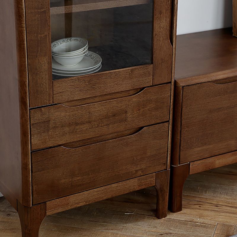 Two Drawer Accent Cabinet Rectangular Wooden and Glass 1-Door Cabinet Clearhalo 'Cabinets & Chests' 'cabinets_chests' 'furn' 'furn_cabinets_chests' 'Furniture' 'Living Room Furniture' 1200x1200_0e8c52cf-9267-44e8-9273-5979394e3fee