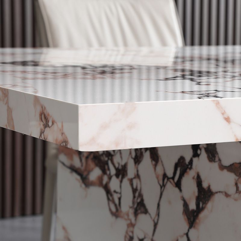 Juego de mesa de comedor moderna de piedra, juego de comedor de 1/2/4/5/7 piezas con sillas con respaldo macizo