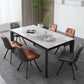 Modern Rectangular Stone Top Dining Table Extendable for Small Spaces in Grey