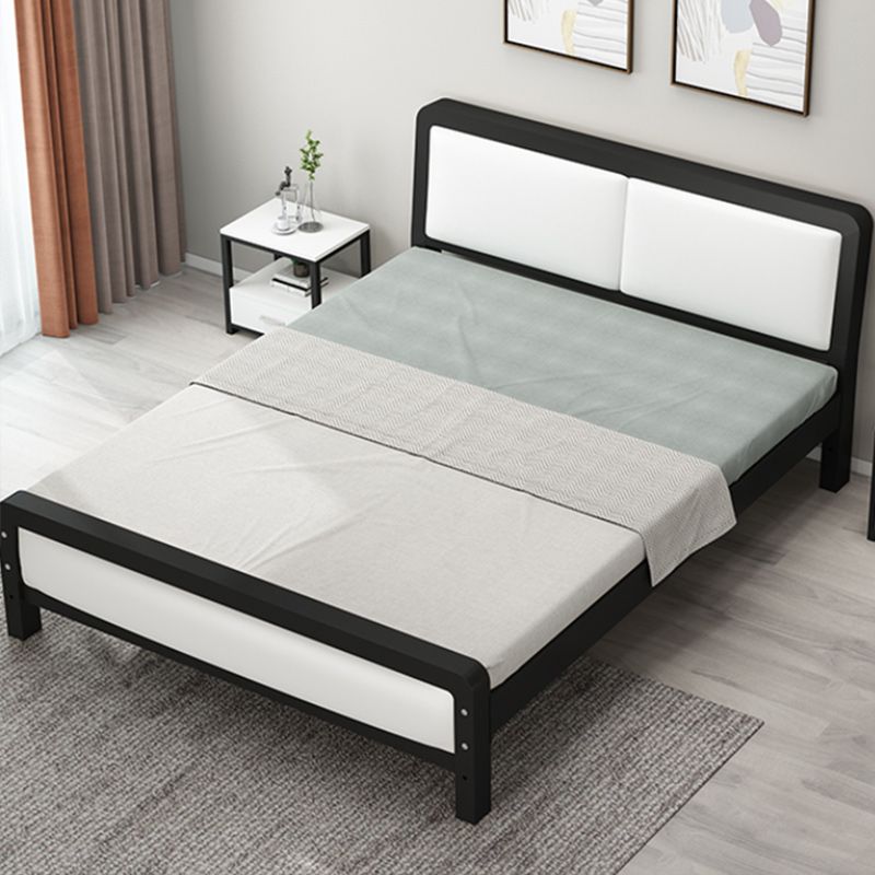 Contemporary Metal Bed with Slat Headboard Rectangular Adjustable Bed Clearhalo 'Bedroom Furniture' 'Beds' 'furn' 'furn_beds' 'Furniture' 1200x1200_0e8e06a3-8c4b-4e83-b876-2c03930565bc