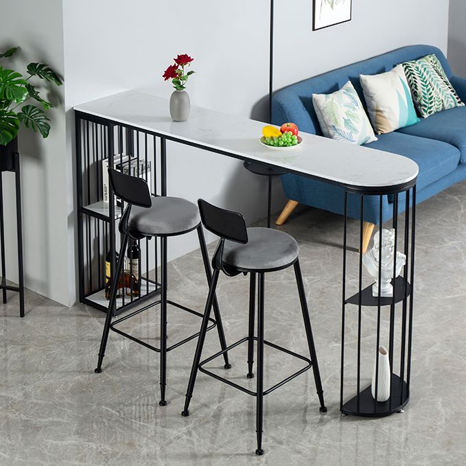 Modern Pub Height Dining Table White and Black Counter Height Table Clearhalo 'Bar Furniture' 'Bar Tables' 'bar_tables' 'furn' 'furn_bar_tables' 'Furniture' 'Kitchen & Dining Furniture' 1200x1200_0e902a9c-fefe-4fe7-b20c-d160fbec5b9a