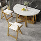 Glam Round Dinette Set 1/2/3/7 Pieces Gold Foldable Dining Table Set Clearhalo 'Dining Room Sets' 'Dining Tables & Seating' 'dining_room_set' 'furn' 'furn_dining_room_set' 'Furniture' 'furniture_dining_room_set' 'Kitchen & Dining Furniture' 1200x1200_0e90736f-7d2f-47a9-82b3-2a41adb8ddce