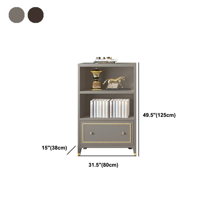 Vertical Glam Standard Bookcase Beech Closed Back Bookcase with Drawer Clearhalo 'Bookcases' 'furn' 'furn_bookcases' 'Furniture' 'Office Furniture' 1200x1200_0e91b588-7db2-4c33-8b3d-1671995e131e