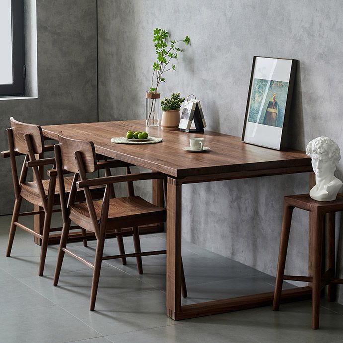 Dining Room Rectangle Dinner Table Traditional Solid Wood Dining Table Clearhalo 'Dining Tables & Seating' 'Dining Tables' 'dining_table' 'furn' 'furn_dining_table' 'Furniture' 'Kitchen & Dining Furniture' 1200x1200_0e91e9ba-d13a-47af-9260-1c91452653a0