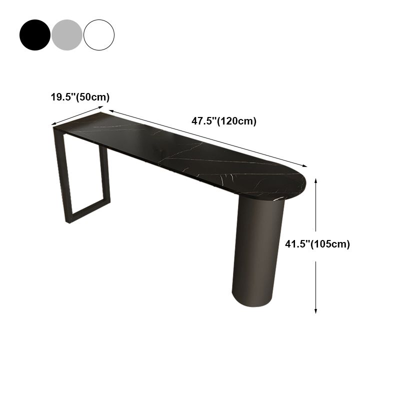 Marble Modern Double pedestal Patio Bar Table Indoor Bistro Bar Height Cocktail Table Clearhalo 'Bar Furniture' 'Bar Tables' 'bar_tables' 'furn' 'furn_bar_tables' 'Furniture' 'furniture_bar_tables' 'Kitchen & Dining Furniture' 1200x1200_0e929c82-9aca-4ac3-a53e-c66c40144aec