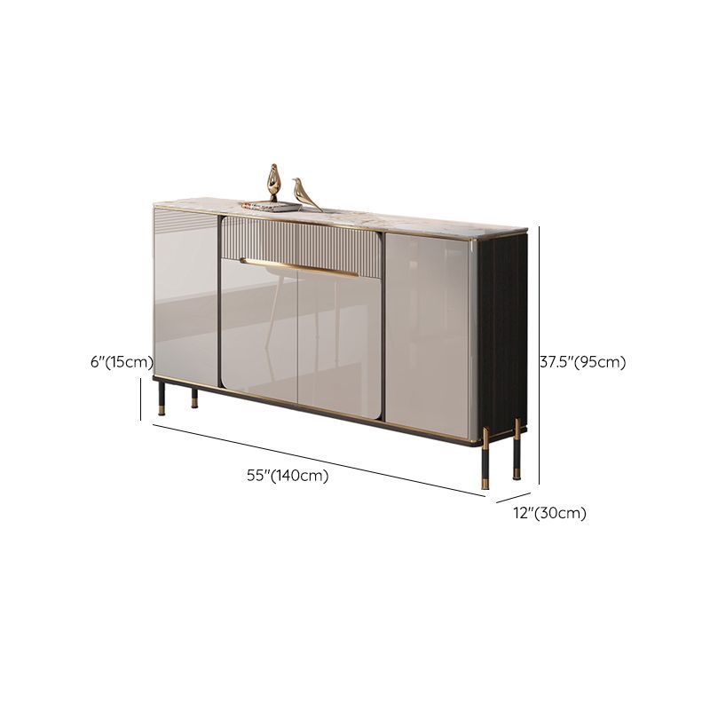 Tavolo la sideboard glam con cassetti in pietra e server di pranzo in legno ingegnerizzato