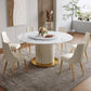 Moderne ronde eettafel massief houten voetstuk eettafel voor eetkamer