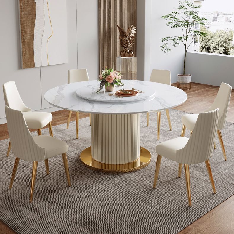 Moderne ronde eettafel massief houten voetstuk eettafel voor eetkamer