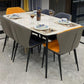 Stone Top Dining Table Contemporary Rectangle Dining Table with 4 Legs in Black
