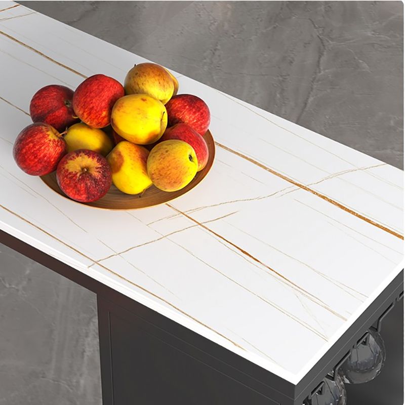 Table de comptoir de bar en pierre industrielle Table de comptoir de bar rectangulaire avec pieds en métal pour la cuisine