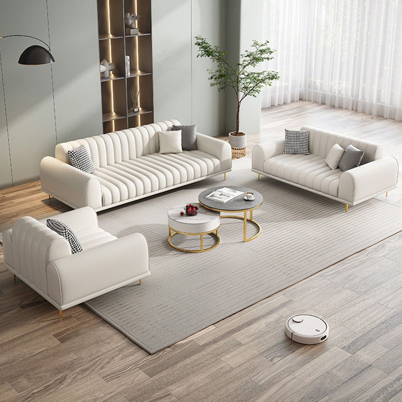 32.67"H Square Arm Water Resistant Solid Color Faux Leather Sofa with Sewn Pillow Back Clearhalo 'furn' 'furn_sofas' 'Furniture' 'furniture_sofas' 'kitchen' 'kitchen_sofas' 'Living Room Furniture' 'Sofa' 'sofas' 1200x1200_0e93daaf-b0b8-4f44-a351-5b295ce2a60d