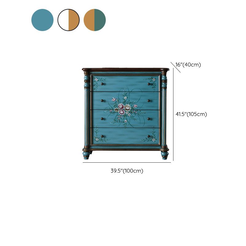 Commode traditionnelle commode coffre en bois massif, 15,6 pouces W