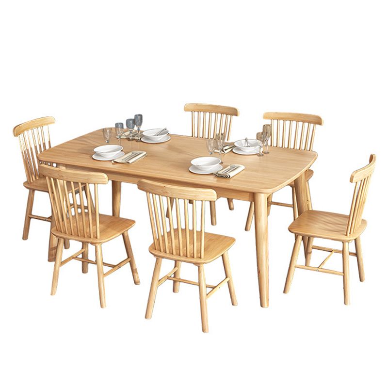 Mesa de madera rectangular moderna mesa de comedor de altura estándar con 4 patas