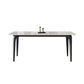 Rectangle 4 Legs Mid-Century Table White Tone Fixed Table of Sintered Stone Clearhalo ' dining_table' 'Dining Tables & Seating' 'Dining Tables' 'furn' 'furn_dining_table' 'Furniture' 'furniture_dining_table' 'Kitchen & Dining Furniture' 'kitchen&dining_furn' 'kitchen' 'kitchen_dining_table' 1200x1200_0e95c934-55cd-43cb-8379-e14e3c287c88