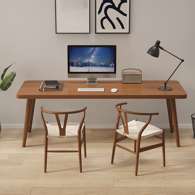 Contemporary H-Shape Writing Desk Rectangular Solid Wood Office Desk Clearhalo 'furn' 'furn_office_desk' 'Furniture' 'Office Desks' 'Office Furniture' 'office_desk' 1200x1200_0e98150d-0ead-4db9-8260-915b69a09123