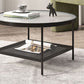 Glass Round Contemporary Coffee Table 4 Legs Coffee Table with Storage Clearhalo 'Coffee & Accent Tables' 'Coffee Tables' 'coffee_tables' 'furn' 'furn_coffee_tables' 'Furniture' 'Living Room Furniture' 1200x1200_0e9980db-4ebc-49d7-8dbc-9cac6614fd7e