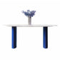 Modern White & Blue Sintered Stone Dining Table Oval Shape Dining Table with Double Pedestal Bases Clearhalo ' dining_table' 'Dining Tables & Seating' 'Dining Tables' 'furn' 'furn_dining_table' 'Furniture' 'furniture_dining_table' 'Kitchen & Dining Furniture' 'kitchen&dining_furn' 'kitchen' 'kitchen_dining_table' 1200x1200_0e999944-9cfd-4a44-b46b-f864df9b0324