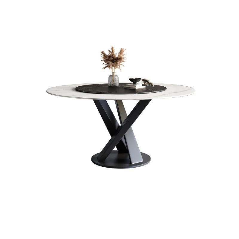 Modern Stone Dining Table Turntable Home Kitchen Pedestal Furniture Clearhalo 'Dining Tables & Seating' 'Dining Tables' 'dining_table' 'furn' 'furn_dining_table' 'Furniture' 'Kitchen & Dining Furniture' 1200x1200_0e99e6e7-7eea-4a00-af11-4a8d01a4cd46