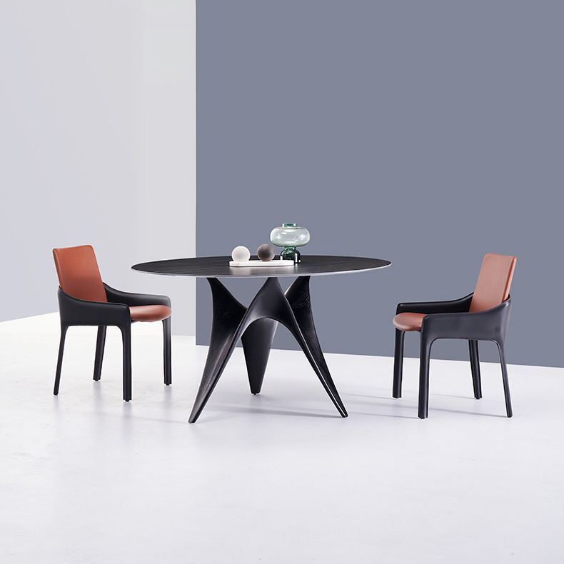 Modern Metal Dining Chair Leather Arm Dining Room Chair for Home Use Clearhalo ' kitchen&dining_furn' 'Dining Chairs' 'Dining Tables & Seating' 'dining_chair' 'furn' 'furn_dining_chair' 'Furniture' 'furniture_dining_chair' 'Kitchen & Dining Furniture' 'kitchen' 1200x1200_0e9ad7c6-e616-4b22-aa70-05816912333d