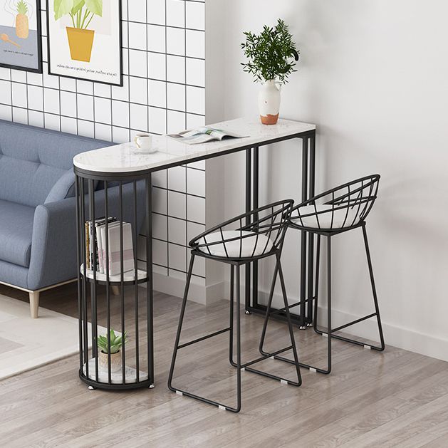Glam Marble Table with Oval Table Top Gold Double Pedestal Table with 42-inch Height Clearhalo 'Bar Furniture' 'Bar Tables' 'bar_tables' 'furn' 'furn_bar_tables' 'Furniture' 'furniture_bar_tables' 'Kitchen & Dining Furniture' 1200x1200_0e9b521d-139c-42d2-9ed5-0779b7ab1bd1