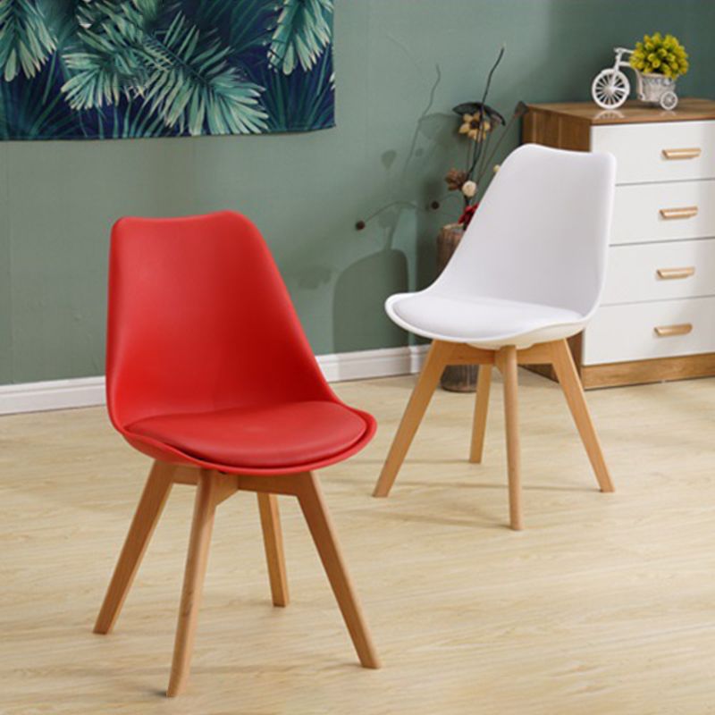 Scandinavian Home Side Chair Indoor Solid Back Plastic Dining Room Chair with Wood Legs Clearhalo ' kitchen&dining_furn' 'Dining Chairs' 'Dining Tables & Seating' 'dining_chair' 'Furniture' 'furniture_dining_chair' 'Kitchen & Dining Furniture' 'kitchen' 1200x1200_0e9b5572-ab39-451e-8c33-cf44b98202c5
