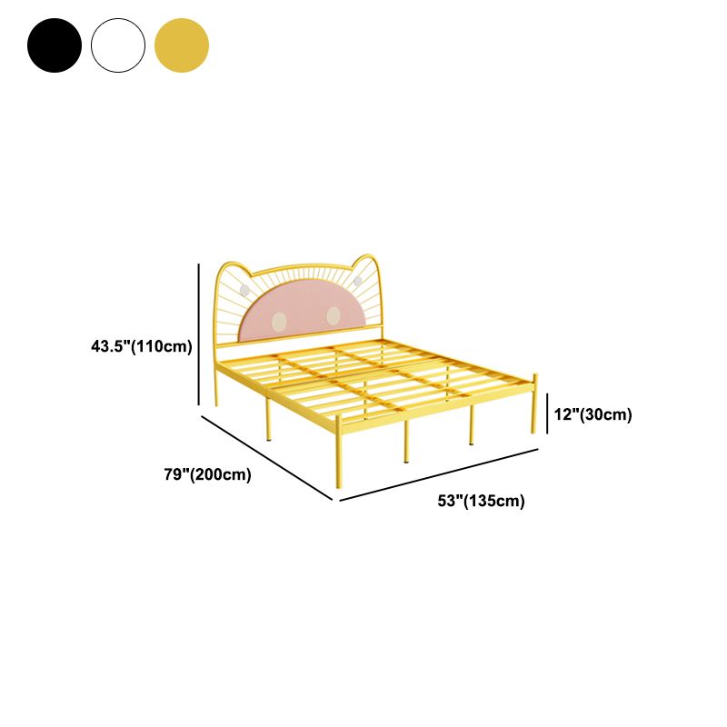 Glam Open-Frame Bed with Upholstered Headboard and Metal Legs Clearhalo 'Bedroom Furniture' 'Beds' 'furn' 'furn_beds' 'Furniture' 1200x1200_0e9c6b66-11f8-49bc-8bf3-58857d1e68db