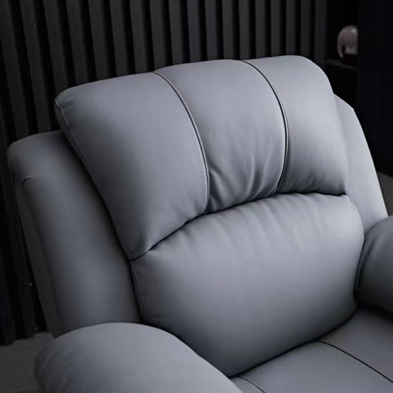 Solid Color Leather Standard Recliner Wood Frame Manual-Handle Recliner Chair Clearhalo 'Chairs & Seating' 'furn' 'furn_recliners' 'Furniture' 'Living Room Furniture' 'Recliners' 1200x1200_0e9f82cb-cd2a-405a-8b6f-1d1f3f49bac5