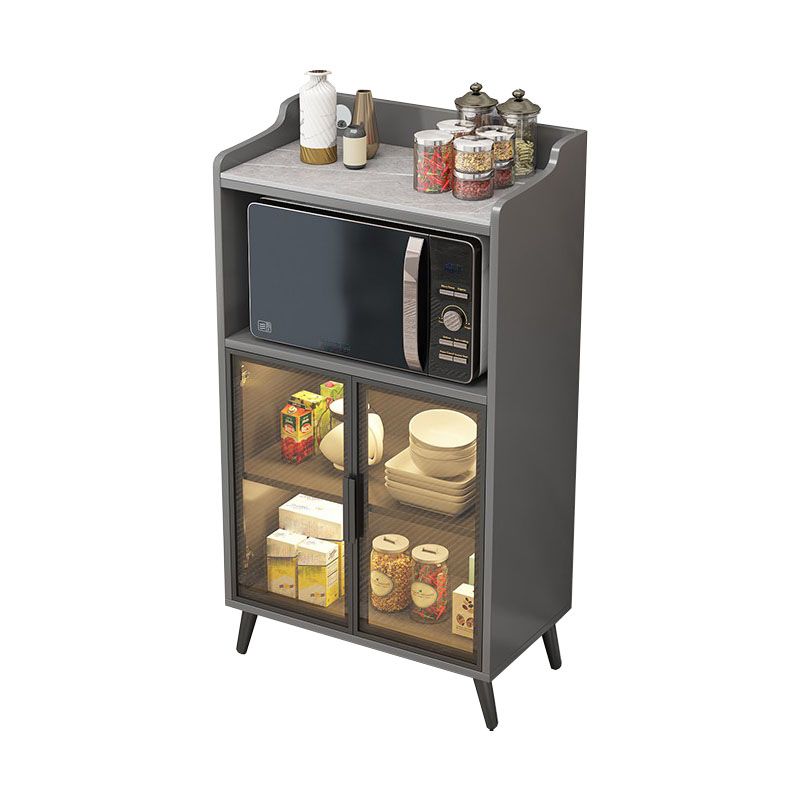 Porte di vetro di pietra grigia Glam Server da pranzo interno con armadi