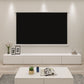 Supporto TV moderno in legno da 16" con contenitore chiuso, supporto TV bianco con cassetti