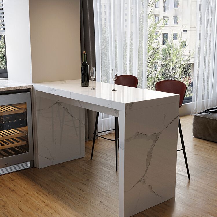 Modern Style Bar Table Set 1/3/4/5 Pieces Rectangle Stone Pub Table Set Clearhalo 'Bar Furniture' 'furn' 'furn_home_bar_bar_sets' 'Furniture' 'Home Bars & Bar Sets' 'home_bar_bar_sets' 'Kitchen & Dining Furniture' 1200x1200_0ea027bc-f663-4323-8f5d-b3b1eaa55921