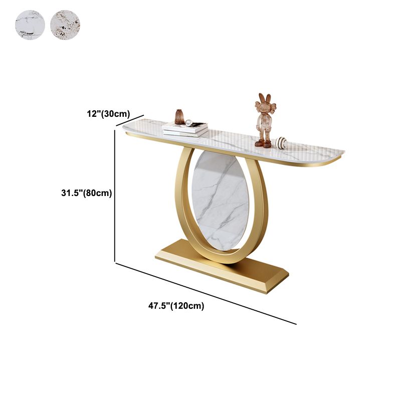 Consola de hierro Glam Slate Table Medio Moon Stain Resistente a la consola resistente a los rasguños