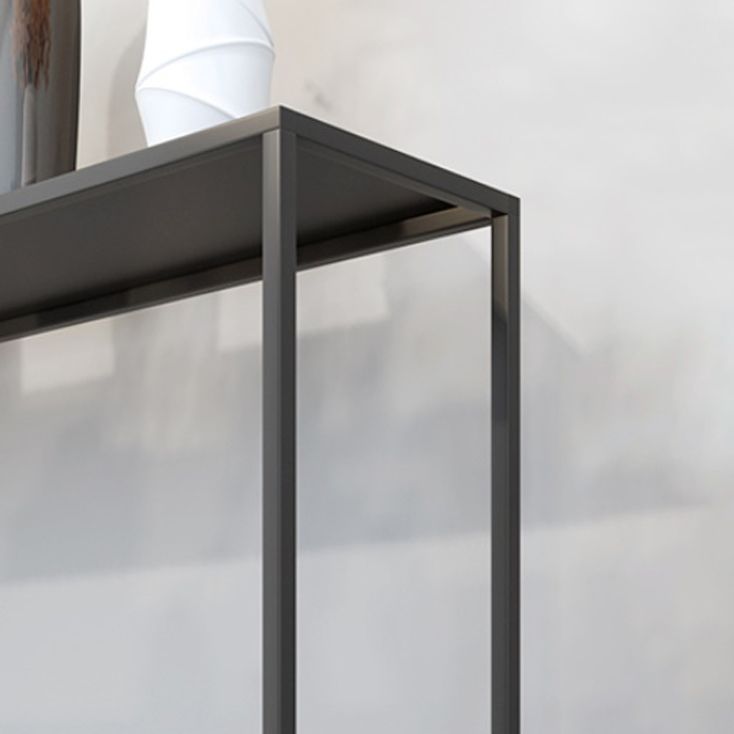 Moderno tavolo da console da 9,84 "W tavolo da base di accento con cornice di ferro con ripiani