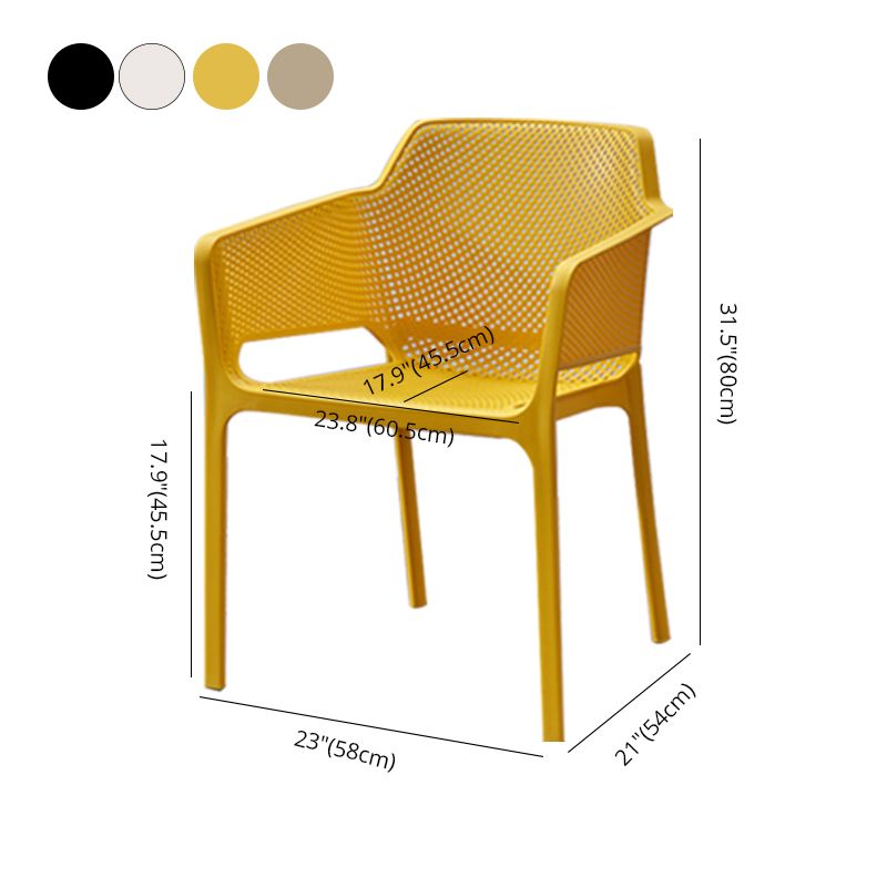 Contemporary Style Plastic Dining Chairs Stackable Dining Arm Chairs for Kitchen Clearhalo ' kitchen&dining_furn' 'Dining Chairs' 'Dining Tables & Seating' 'dining_chair' 'furn' 'furn_dining_chair' 'Furniture' 'furniture_dining_chair' 'Kitchen & Dining Furniture' 'kitchen' 1200x1200_0ea35a76-89bc-4157-8427-16e86dbafdf3