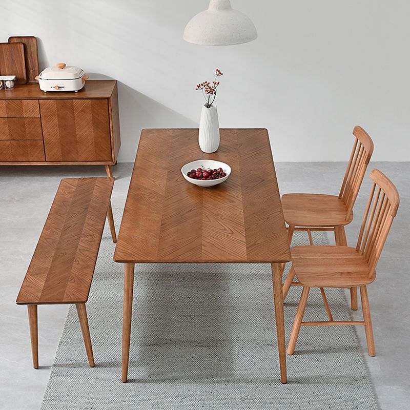 Moderne eetgelegenheid 1/4 PCS Massief houten eettafel en stoelen met bank