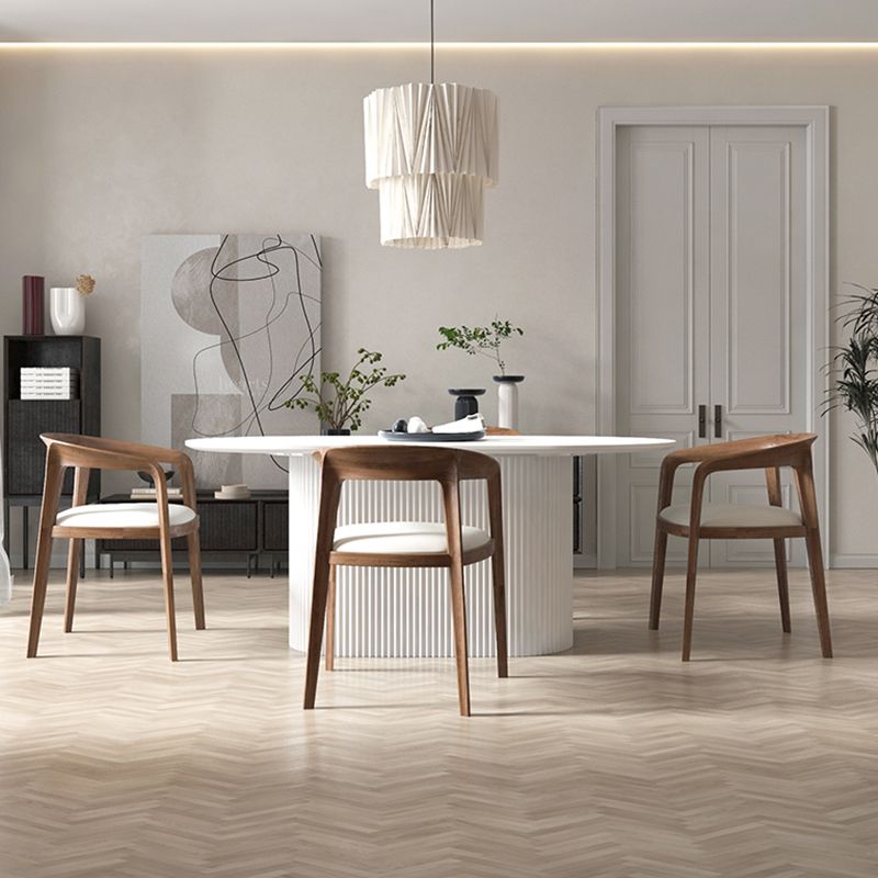 Pedestal Base Furniture Simplicity Style Oval Dining Room Collection for Home Clearhalo ' dining_table' 'Dining Tables & Seating' 'Dining Tables' 'furn' 'furn_dining_table' 'Furniture' 'furniture_dining_table' 'Kitchen & Dining Furniture' 'kitchen&dining_furn' 'kitchen' 'kitchen_dining_table' 1200x1200_0ea7702a-7492-43bd-a9b6-387a5b0c0908