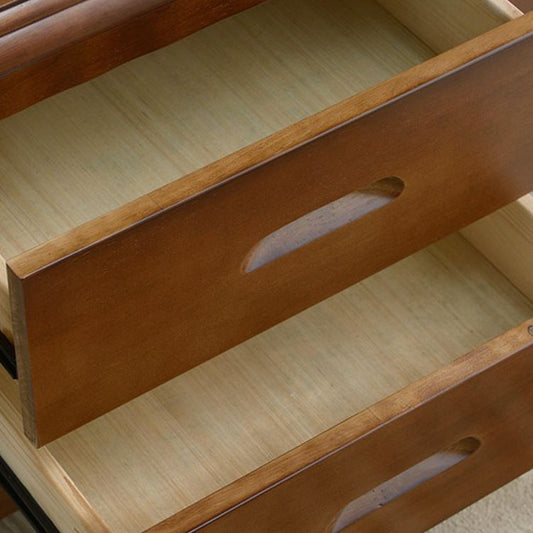 Comodino contemporaneo mobile a letto in legno massiccio con cassetti