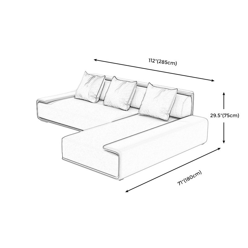 Contemporary Industrial Fabric Sofa with Bolster Pillows 29.53"High Pillow Top Arm Sofa Clearhalo 'furn' 'furn_sectionals' 'Furniture' 'furniture_sectionals' 'kitchen' 'kitchen_sectionals' 'Living Room Furniture' 'Sectionals' 1200x1200_0ea8c392-b574-4006-869c-2cd690583a04