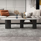 3 Legs Oval Coffee Table Minimalist Slate Coffee Table for Living Room