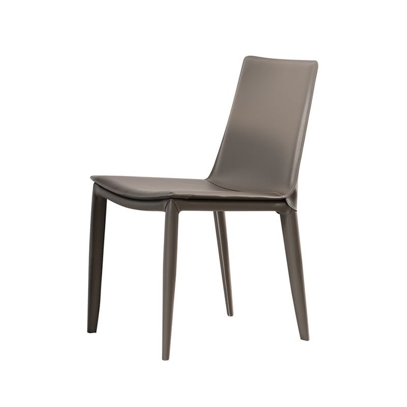 Comedor silla de comedor sin brazo de cuero falso para casa parsons