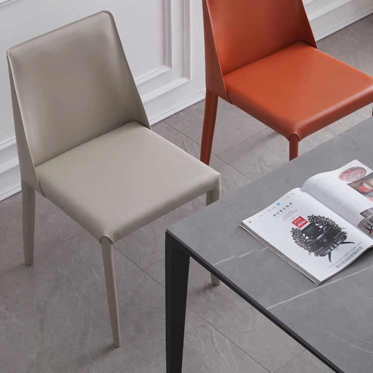 Faux Leather Contemporary Dining Chair Matte Finish Solid Back Dining Chair Clearhalo ' kitchen&dining_furn' 'Dining Chairs' 'Dining Tables & Seating' 'dining_chair' 'furn' 'furn_dining_chair' 'Furniture' 'furniture_dining_chair' 'Kitchen & Dining Furniture' 'kitchen' 1200x1200_0eaab79b-ddba-4b8a-9718-ec248d8cb835