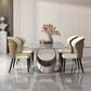 Modern Sintered Stone Gray Dining Set with Rectangle Table and Pedestal Base Home Use Dining Set Clearhalo 'Dining Room Sets' 'Dining Tables & Seating' 'dining_room_set' 'furn' 'furn_dining_room_set' 'Furniture' 'furniture_dining_room_set' 'Kitchen & Dining Furniture' 'kitchen&dining_furn' 'kitchen' 1200x1200_0eaad8b9-aeb2-4461-8f97-cd3cc5ffa89b