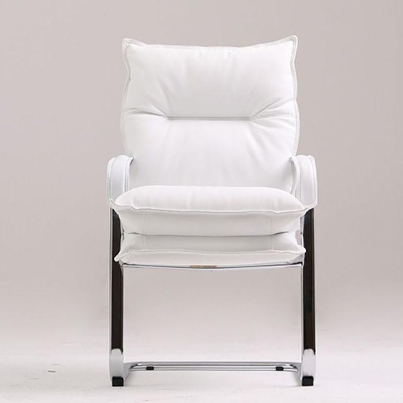 Chaise de bureau à bras fixe moderne sans chaise de bureau en cuir pénible