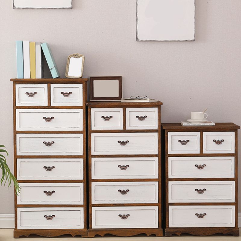 Nautische slaapkamer verticale opbergkast houten borst met laden